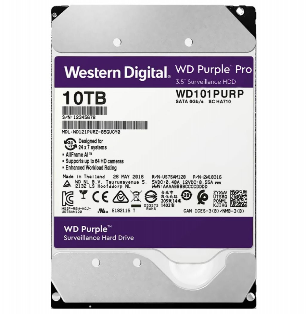 HD SATA3 10TB WD Purple WD101PURP