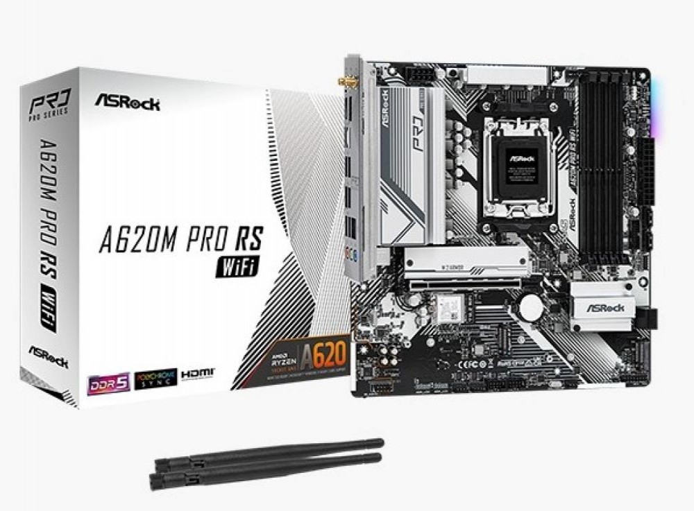 Placa Mãe AMD (AM5) Asrock A620M Pro Rs Wifi DDR5
