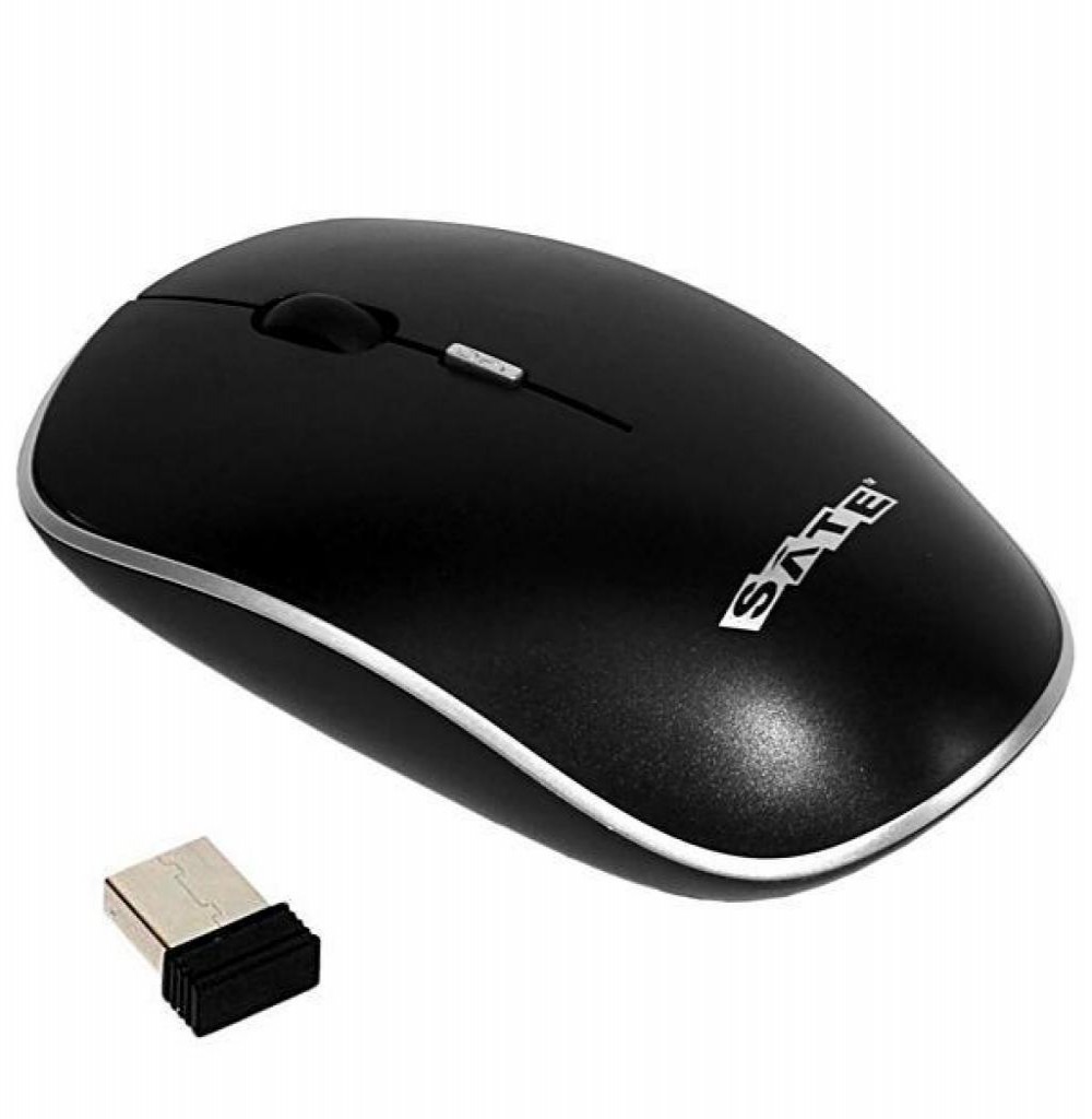 Mouse Óptico Sem Fio Satellite A-72G USB 1600 DPI - Preto