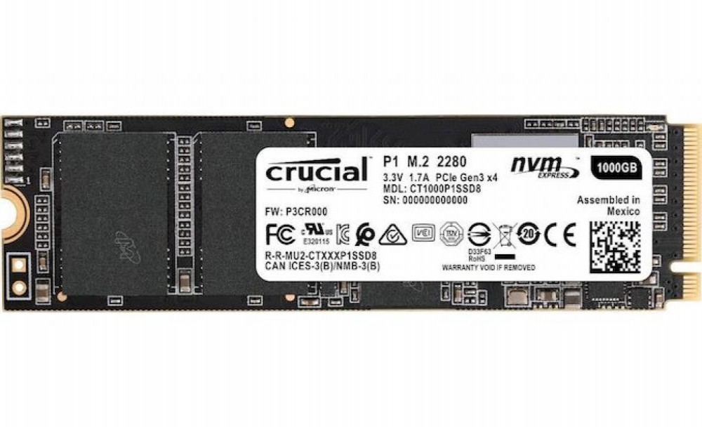 HD Crucial P1 SSD M.2 1TB 2280 3D NVME