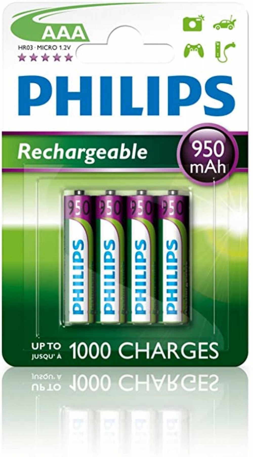 Pilha Recarregável Philips AAA 950MAH Com 4