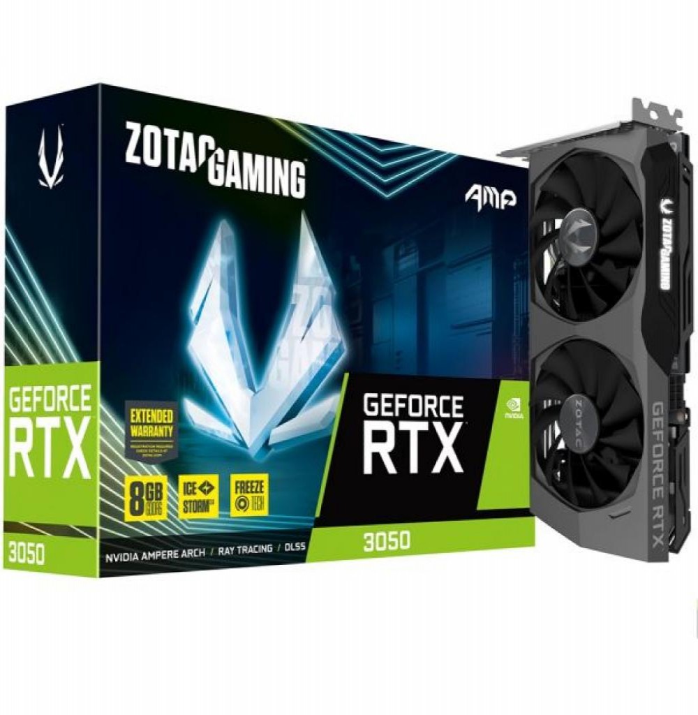 Placa De Vídeo  8GB Exp. Gf-Rtx3050 Zotac Gaming Amp Placa De Vídeo  8GB Exp. Gf-Rtx3050 Zotac Gaming Amp