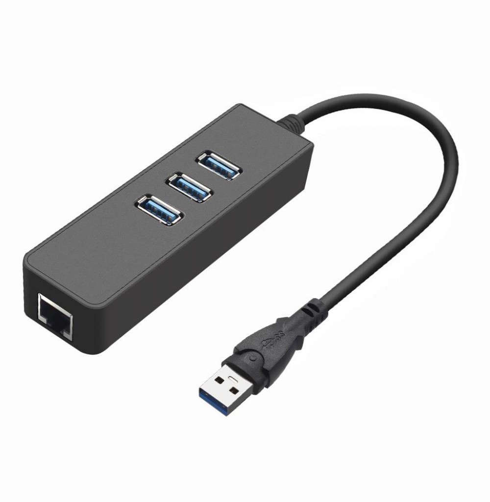 Hub  3 Portas Sate A-HUB41 + Rj45 Preto Usb 3.0 Hub  3 Portas Sate A-HUB41 + Rj45 Preto Usb 3.0