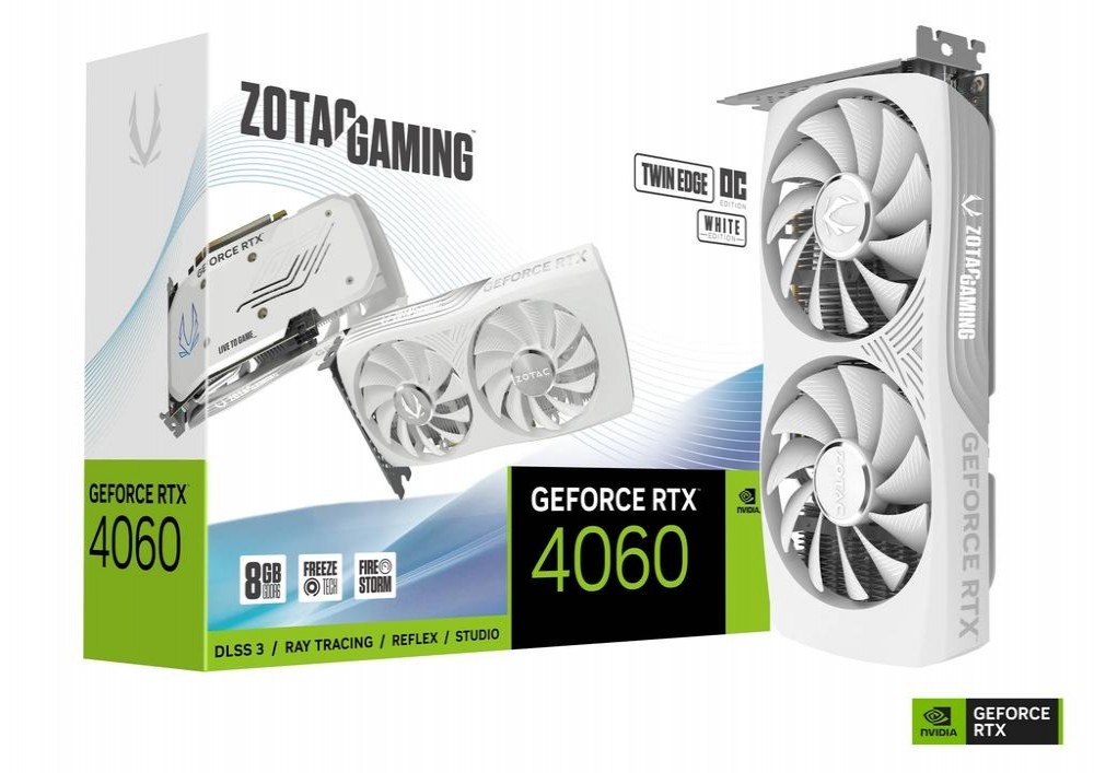 Placa de Vídeo  8GB Exp. Gf-Rtx4060 Zotac Twin Edge Oc White (ZT-D40600Q-10M) Placa de Vídeo  8GB Exp. Gf-Rtx4060 Zotac Twin Edge Oc White (ZT-D40600Q-10M)