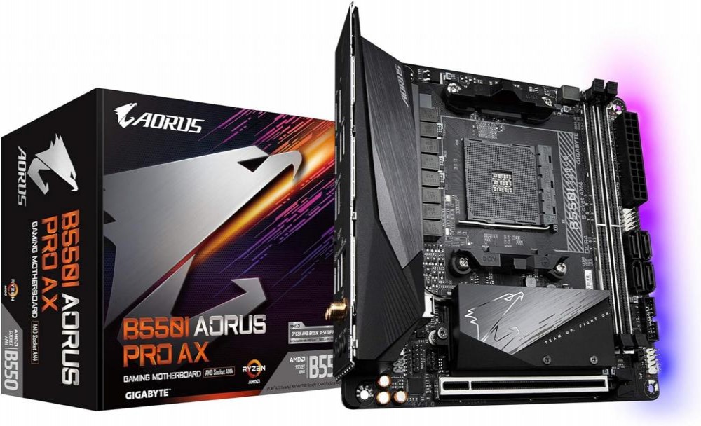 Placa Mãe AMD (AM4) Gigabyte B550I Aorus Pro AX Wifi DDR4