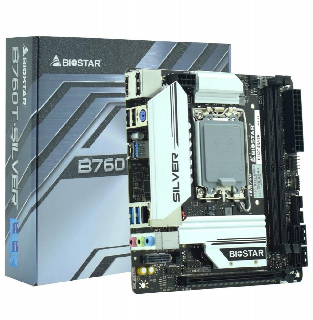 Placa mãe Intel (1700) Biostar B760T-Silver DDR5  Placa mãe Intel (1700) Biostar B760T-Silver DDR5