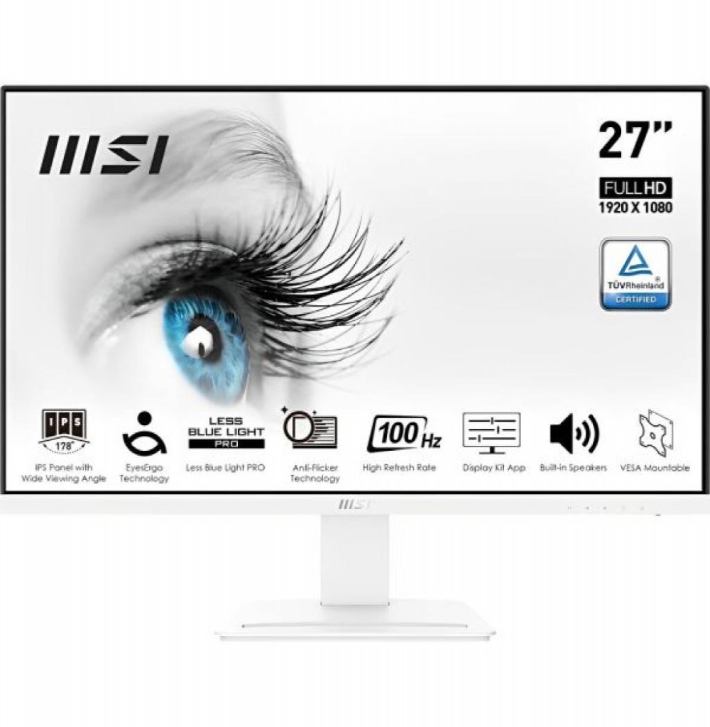 Monitor Led 27" Msi Pro MP273AW FHD 105HZ Branco Monitor Led 27" Msi Pro MP273AW FHD 105HZ Branco