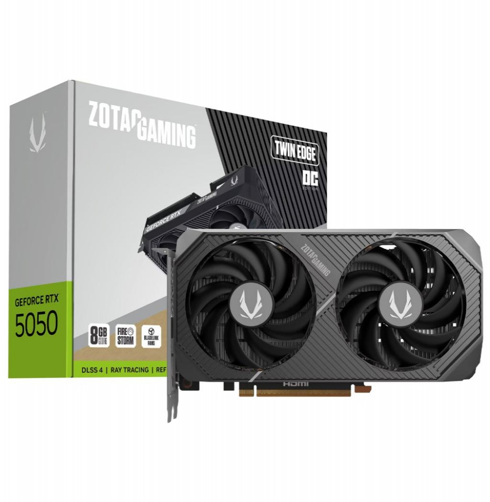 Placa De Vídeo 8GB EXP. GF-RTX5050 Zotac Twin Edge Oc ZT-B50500H-10 Placa De Vídeo 8GB EXP. GF-RTX5050 Zotac Twin Edge Oc ZT-B50500H-10