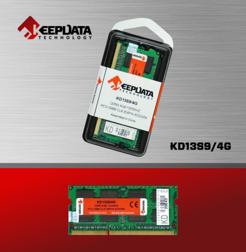 Memória Para Notebook Keepdata KD13S9/4G DDR3 4GB 1333MHZ 