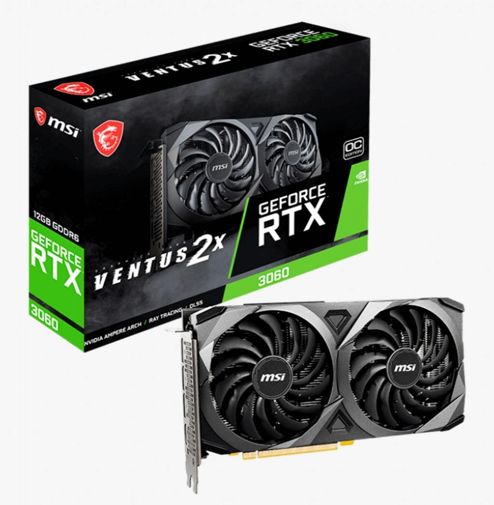 Placa de Vídeo 12GB EXP. GF-RTX3060 MSI VENTUS 2X OC