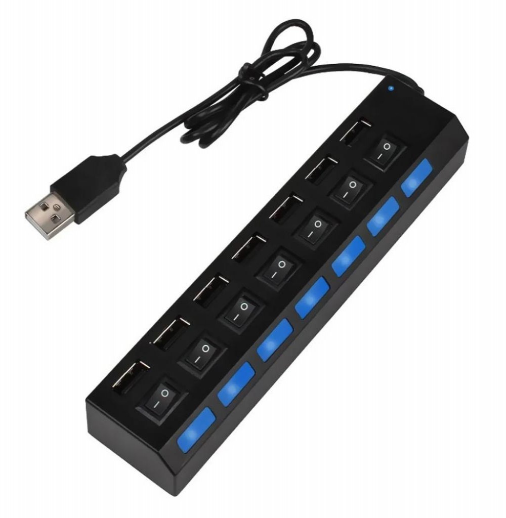 Hub  7 Portas Sate A-HUB16 Preto Usb 2.0