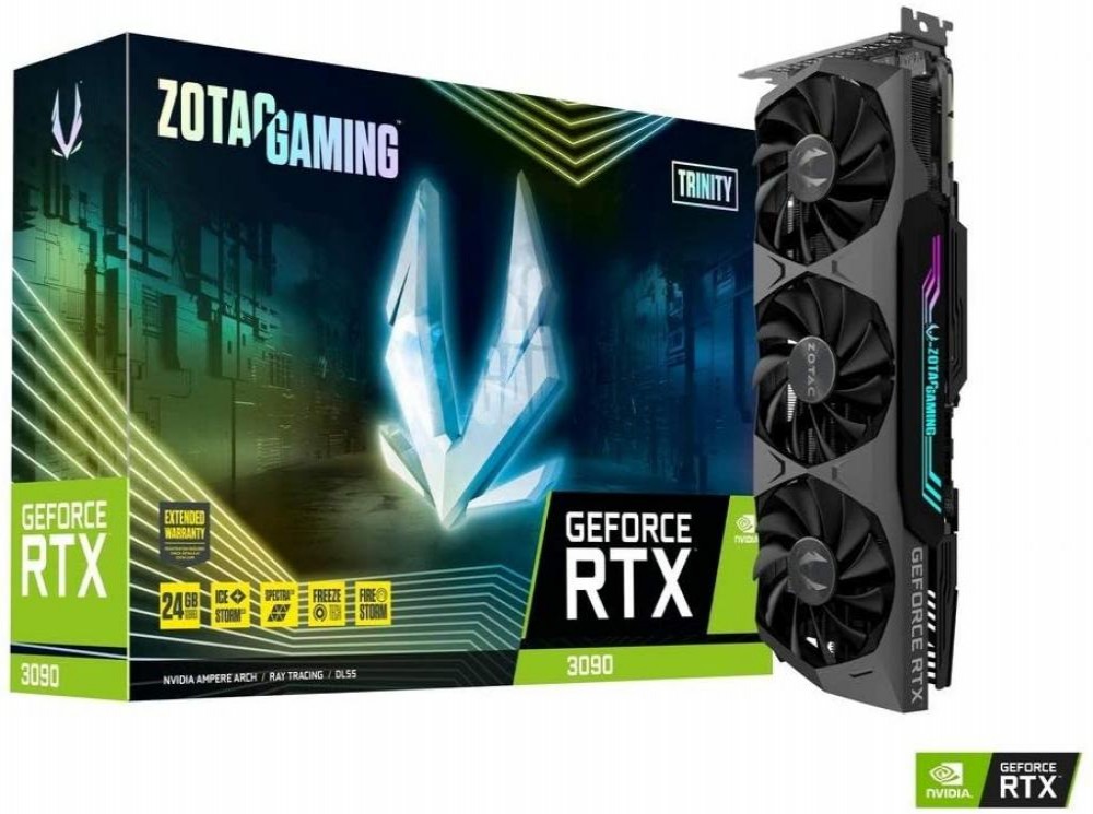 Placa de Vídeo ZOTAC EXP. GF-RTX3090TRINITY OC Sem LHR 24GB