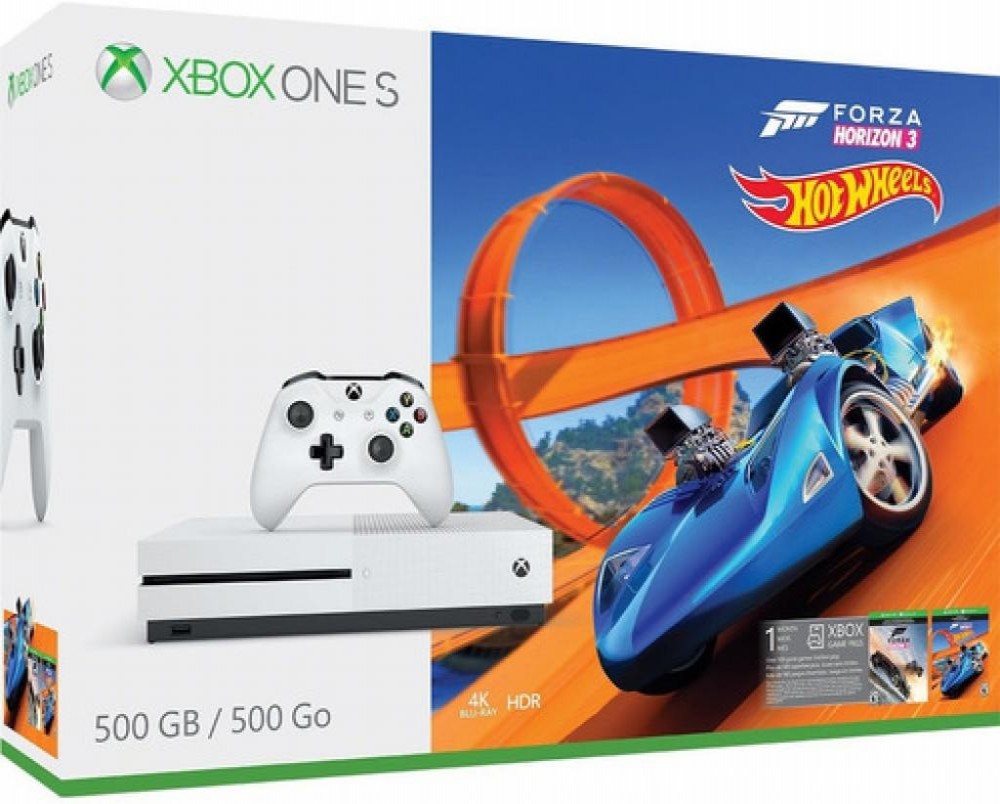 Game X-Box One S 500GB Com Jogo Forza 3+Hot Wheel