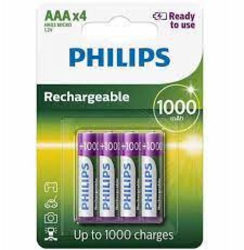 Pilhas Recarregável Philips AAA 1000MAH C/4 