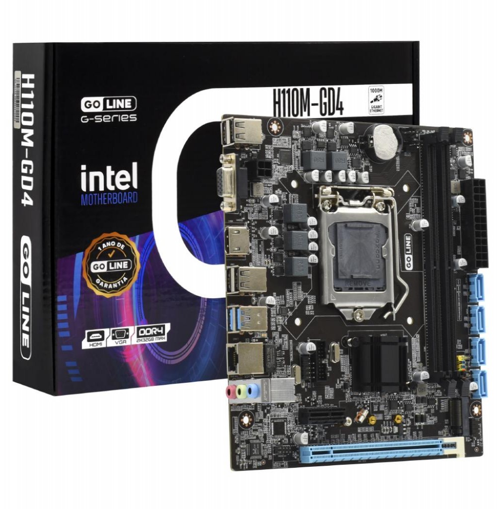 Placa Mae Intel (1151) GOLINE GL-H110M-GD4