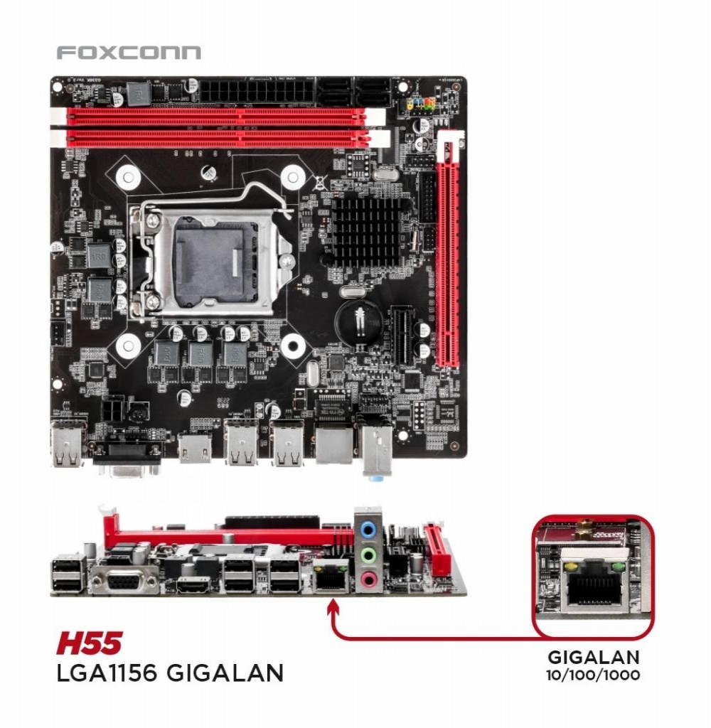 Placa Mae Intel (1150) FOXCONN H55 GIGALAN/HDMI