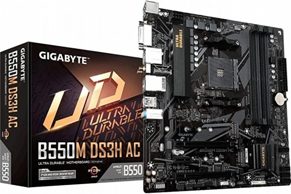 Placa Mae AMD (AM4) GIGABYTE B550M DS3H AC