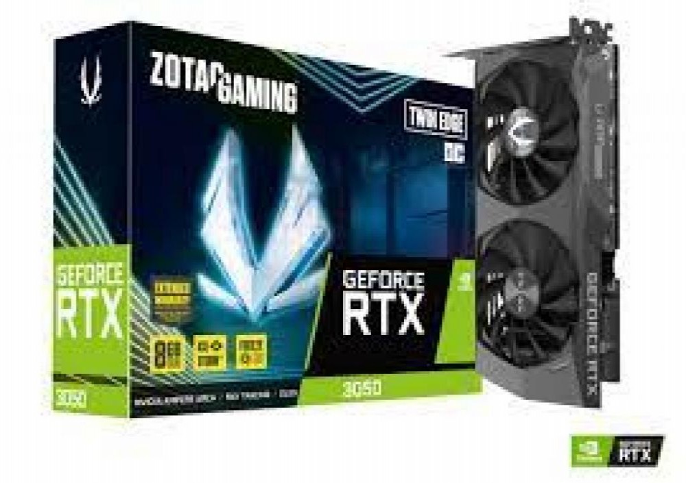 Placa de Vídeo 8GB EXP. GF-RTX3050 ZOTAC GAMING TWIN EDGE OC ZT-A30500H-10M