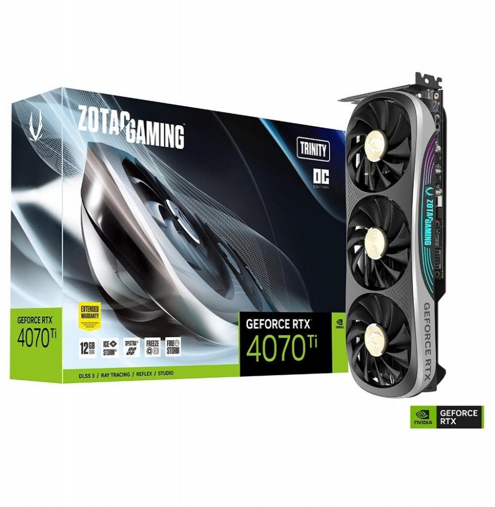 Placa de Vídeo 12GB EXP. GF-RTX4070TI ZOTAC TRINITY OC ZT-D40710J-10P 