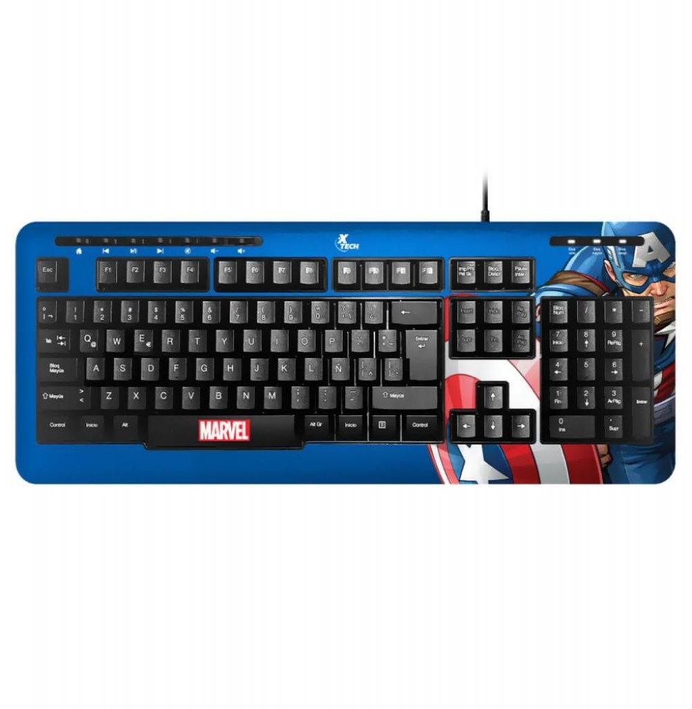 Teclado Xtech XTK-M401CA Capitão América Espanhol