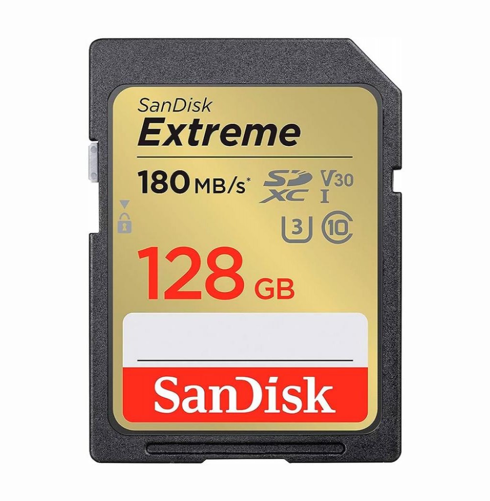 Cartão de Memória SD 128GB SANDISK EXTREME 180MB