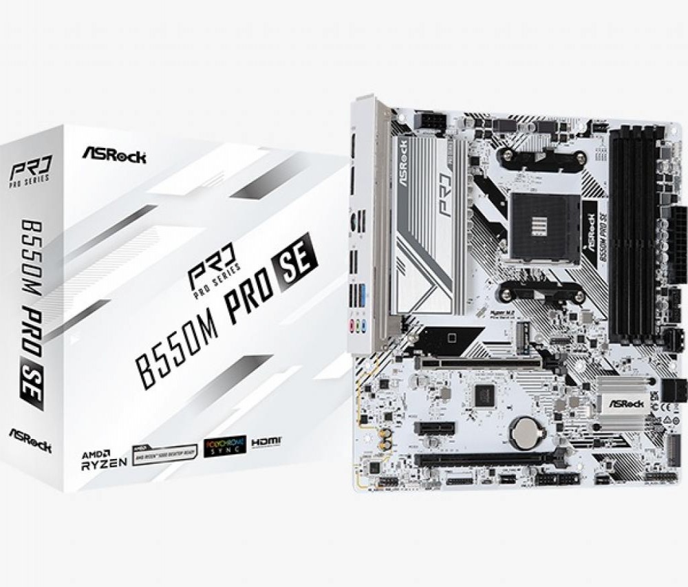 Placa Mãe AMD (AM4) Asrock B550M Pro SE White