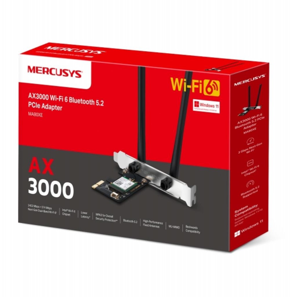 Wireless PCI Exp.Mercusys MA80XE AX3000 Bt 5.2 Dual