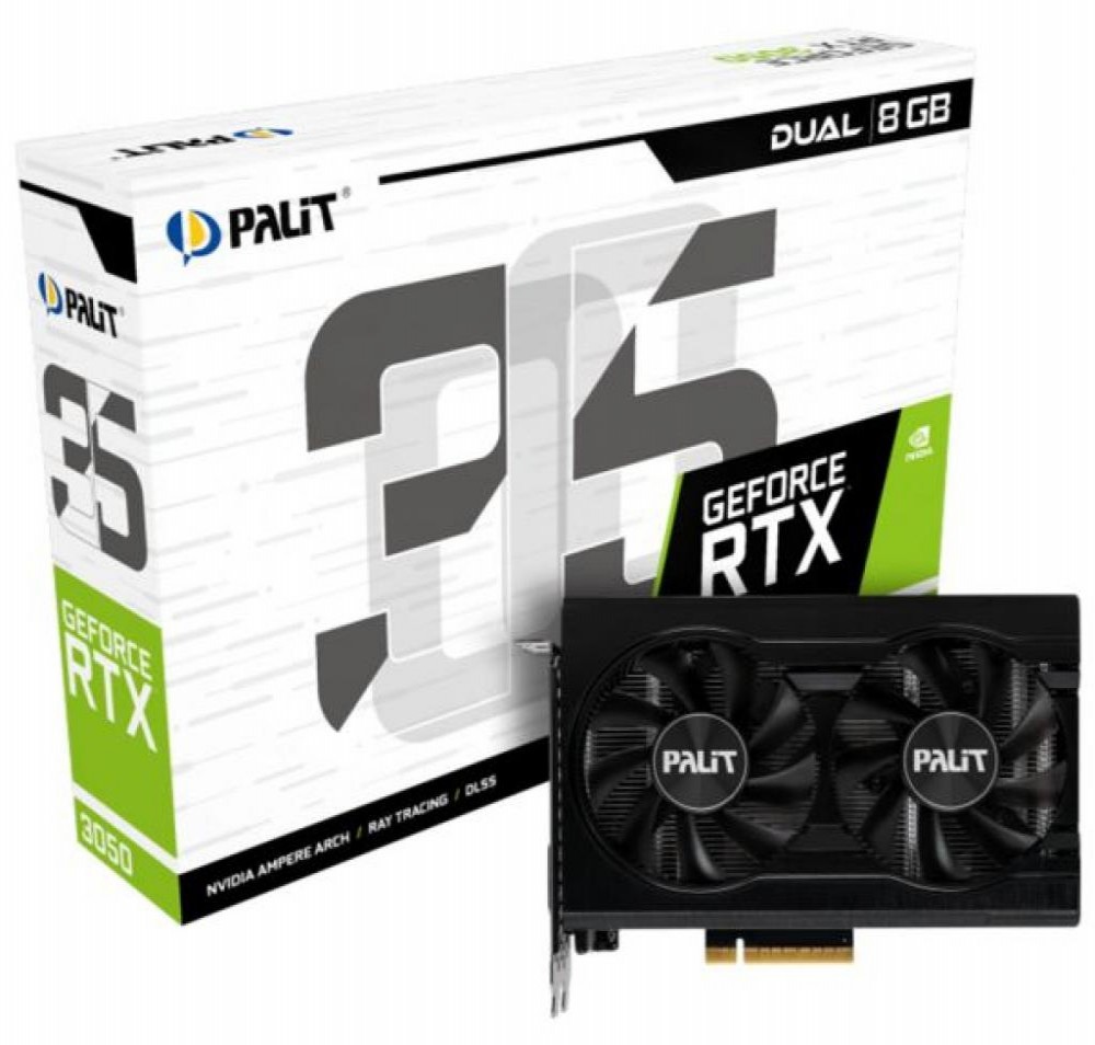 Placa de Vídeo  8GB Exp. Gf-Rtx3050 Palit Dual DDR6 (NE63050018P1-)