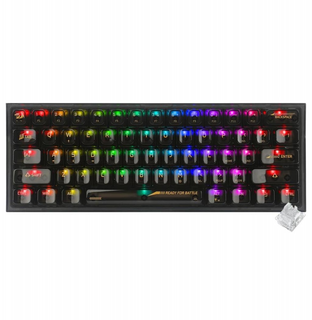 Teclado Usb Redragon K617CTB RGB Fizz Preto Inglês