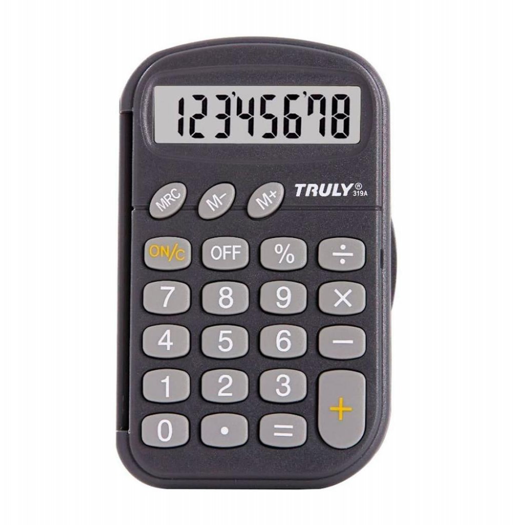 Calculadora Truly 319A 8 Dígitos Pequeno Cinza