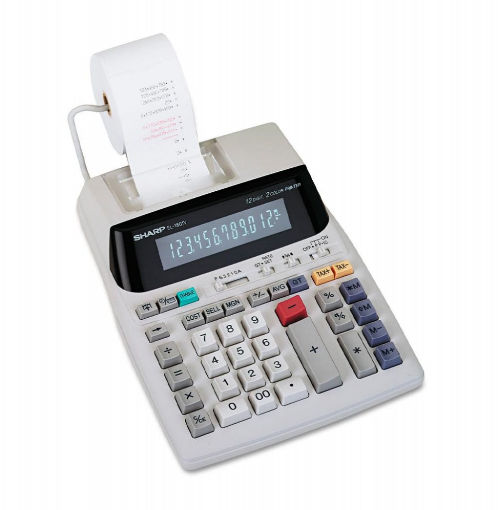 Calculadora Sharp EL-1801V 12 dígitos C/Bobina 110v