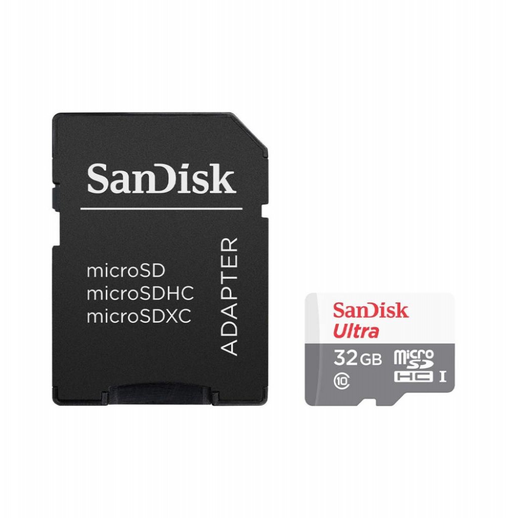 Cartão de Memória SD Micro 32GB Sandisk ULTC10 100MB C/Adaptador