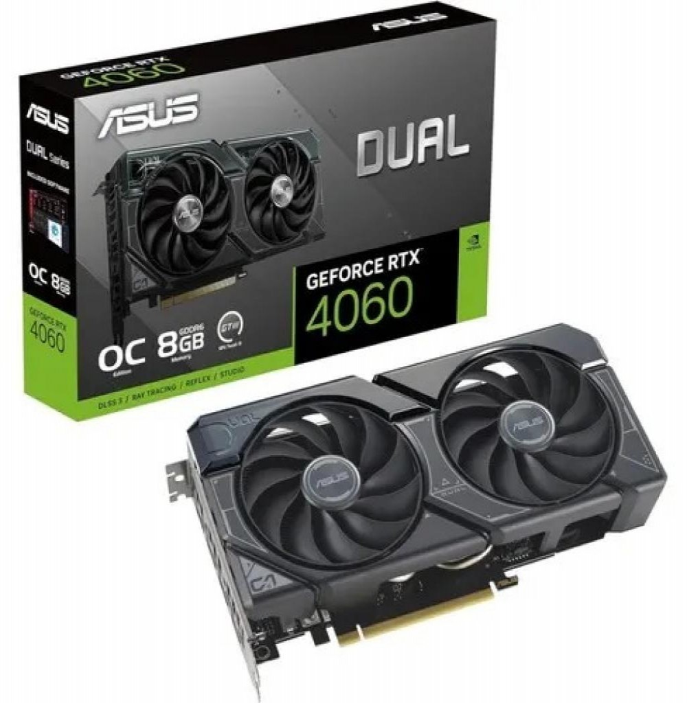 Placa de Vídeo 8GB EXP. GF-RTX4060 Asus Dual OC Evo