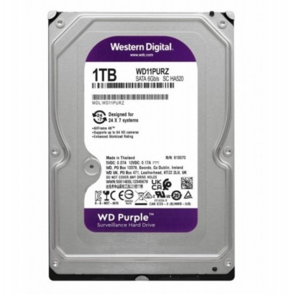 HD SATA3  1TB WD PURPLE WD11PURZ 