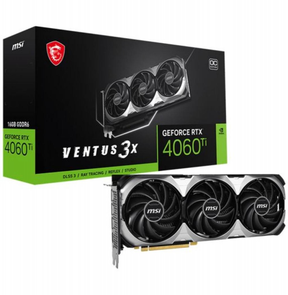 Placa de Vídeo 16GB EXP. GF-RTX4060TI Msi Ti Ventus 3x OC 912-V517-093