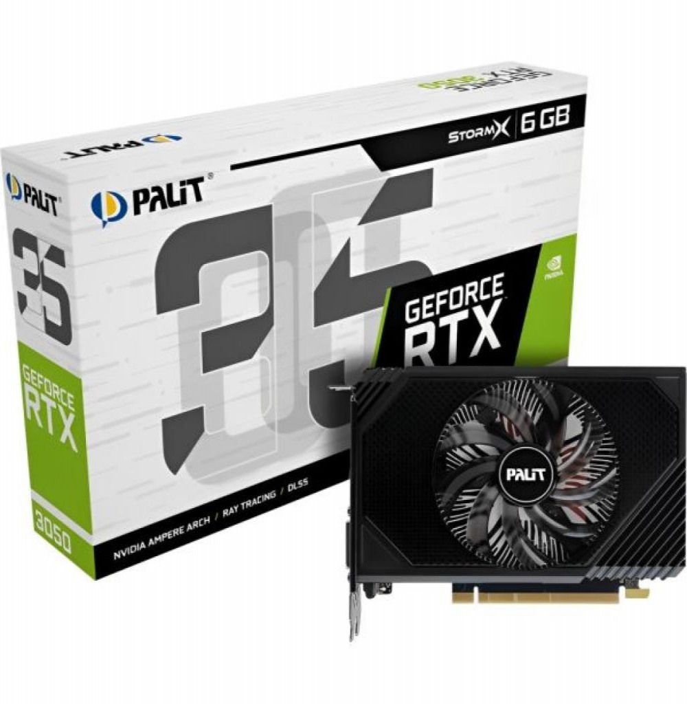 Placa de Vídeo  6GB EXP. GF-RTX3050 Palit Stormx NE63050018JE-1070F