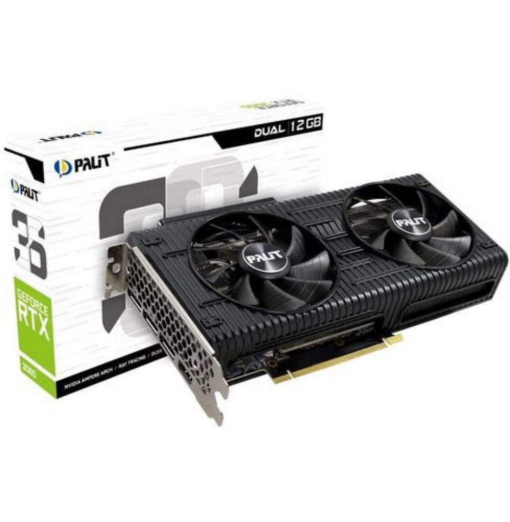 Placa de Vídeo 12GB EXP. GF-RTX3060 Palit Dual (NE63060019K9-190AD)