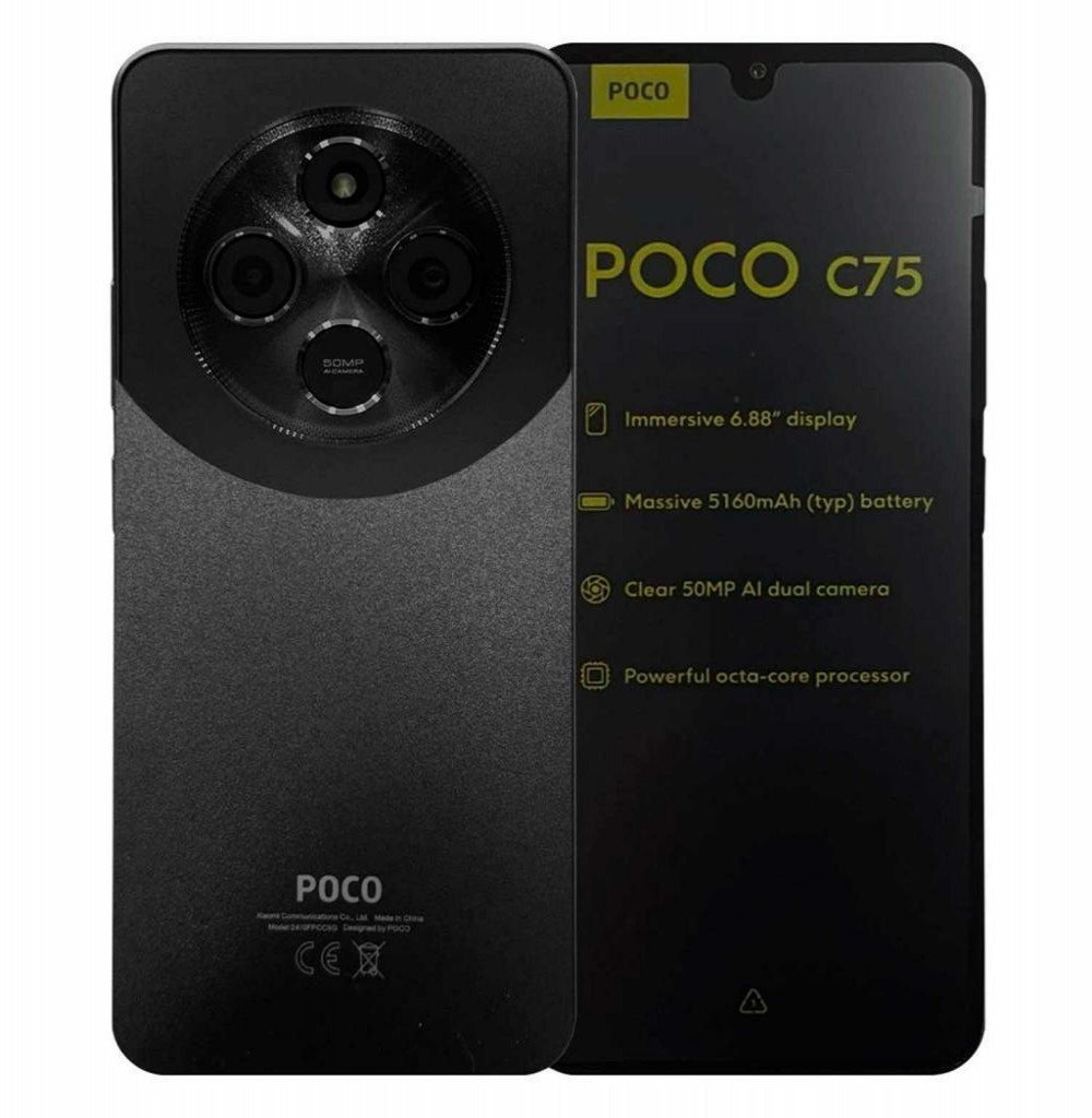 Celular Xiaomi Poco C75 8/256GB Preto (Global)