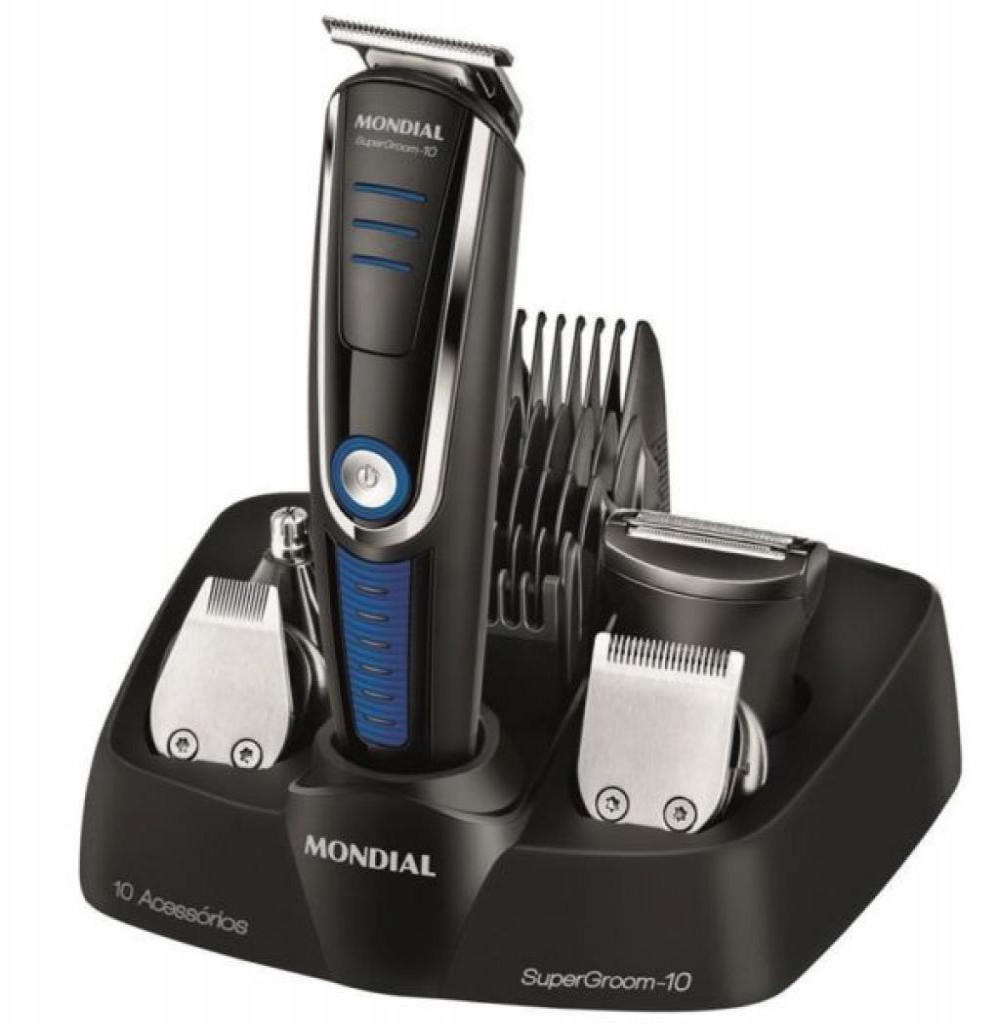 Barbeador Mondial Super Groom BG-03 6W Preto/Azul