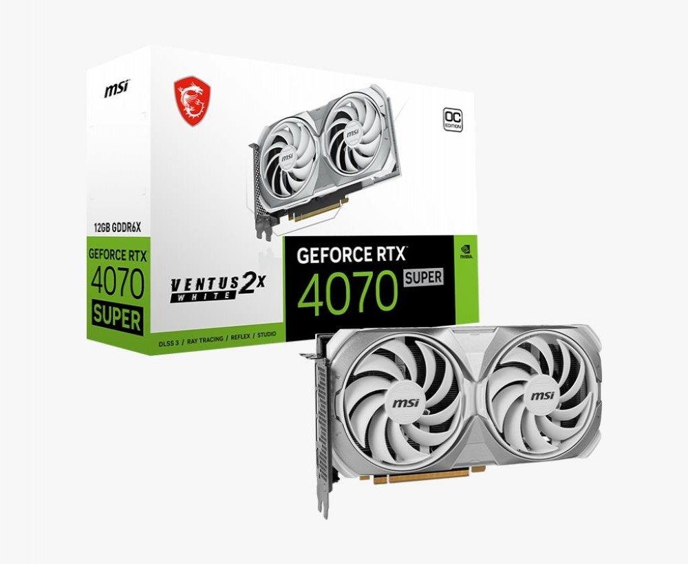 Placa de Vídeo 12GB EXP. GF-RTX4070 Super Msi Ventus 2X White (912-V513-831)