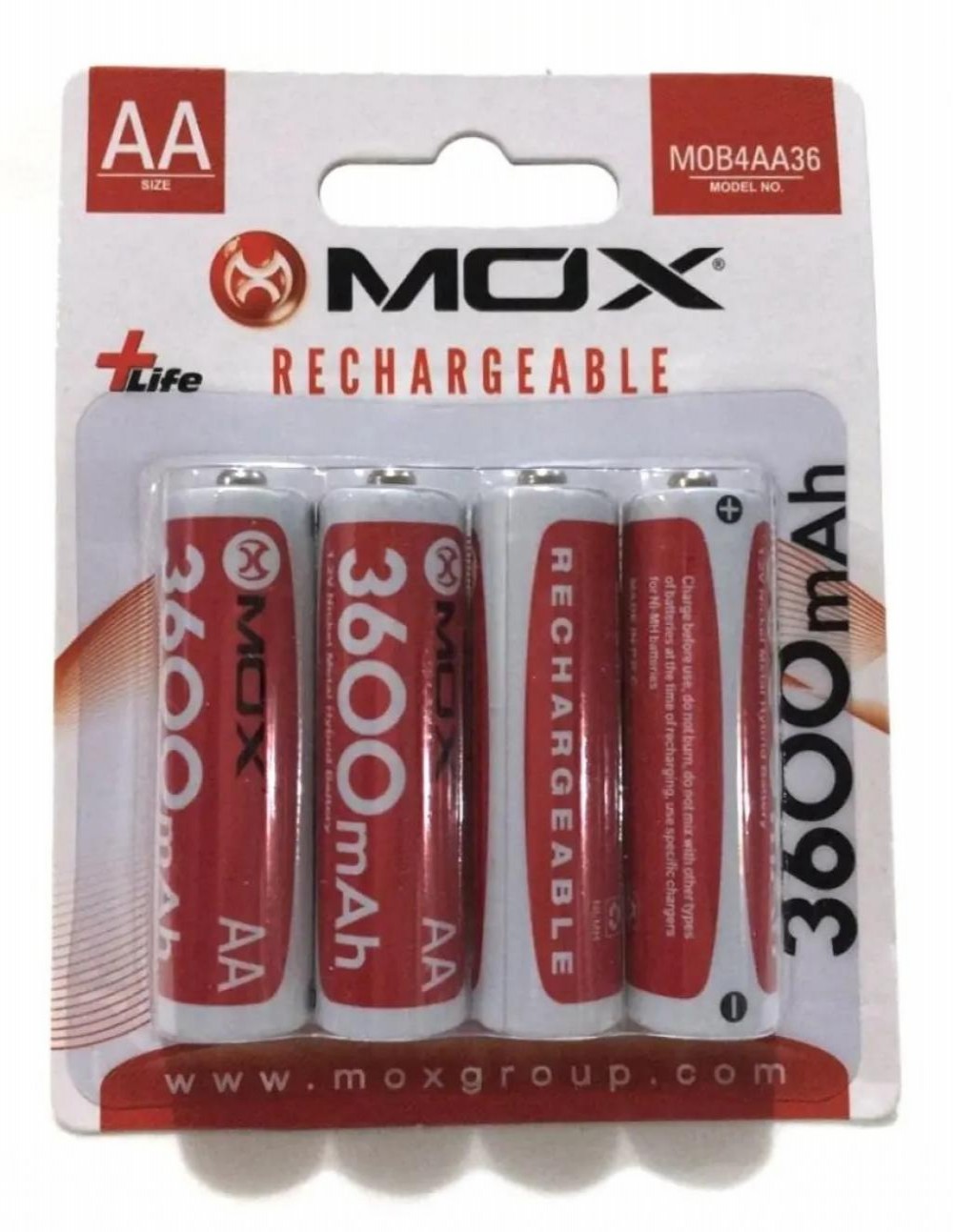 Pilha Recarregável Mox    AAA 3600MAH C/4 