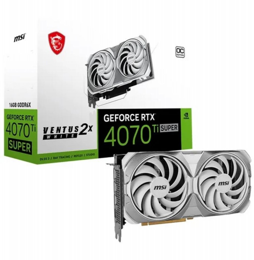 Placa de Vídeo 16GB EXP. GF-RTX4070TI Super Msi Ventus 2x Oc  White  912-V513-629