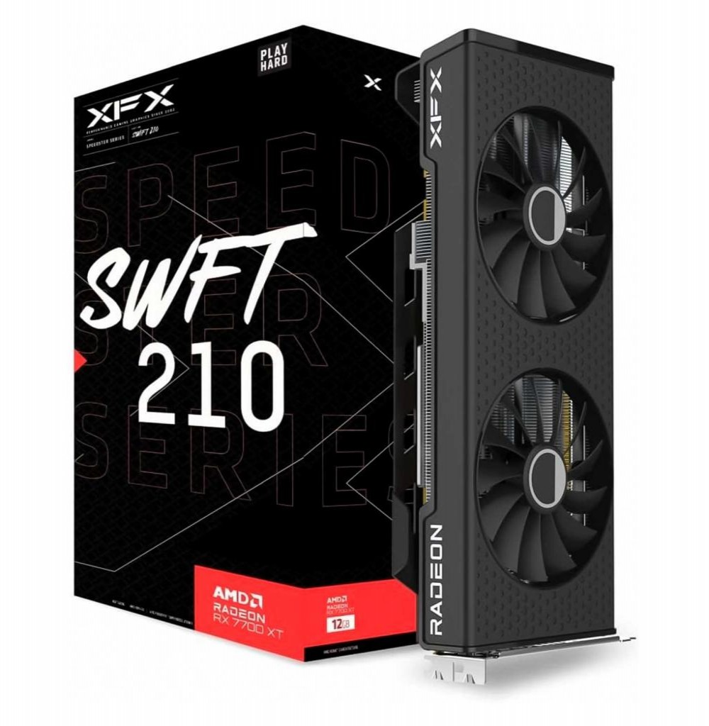 Placa de Vídeo 12GB EXP. RX7700 XT XFX Speedster SWFT 210 (RX-77TSWFTFP)