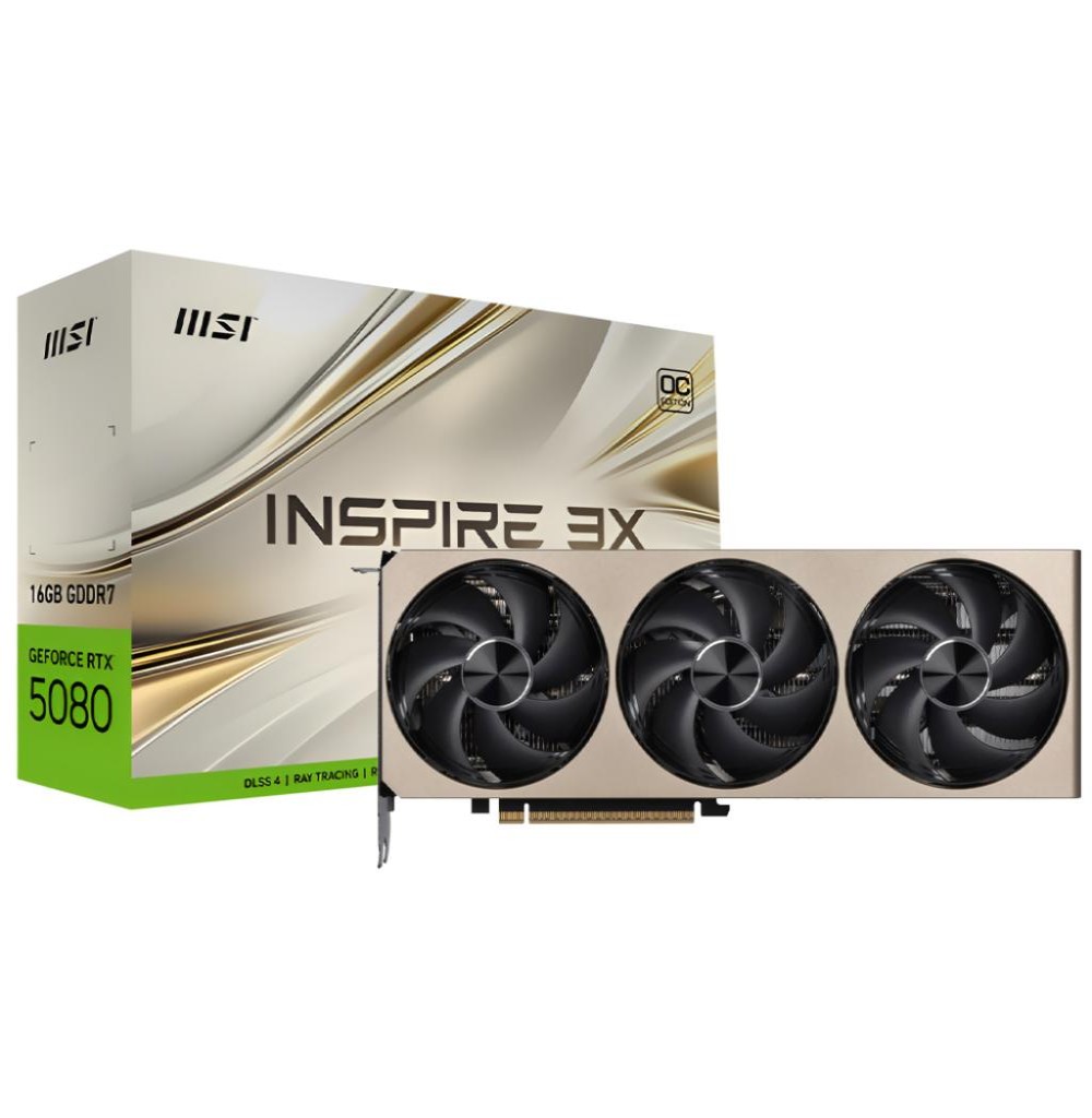 Placa de Vídeo 16GB EXP. GF-RTX5080 Msi Inspire 3x Oc (912-V531-203)