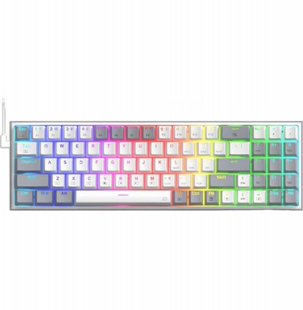 Teclado Usb Redragon Pollux  K628WG  RGB Branco Inglês