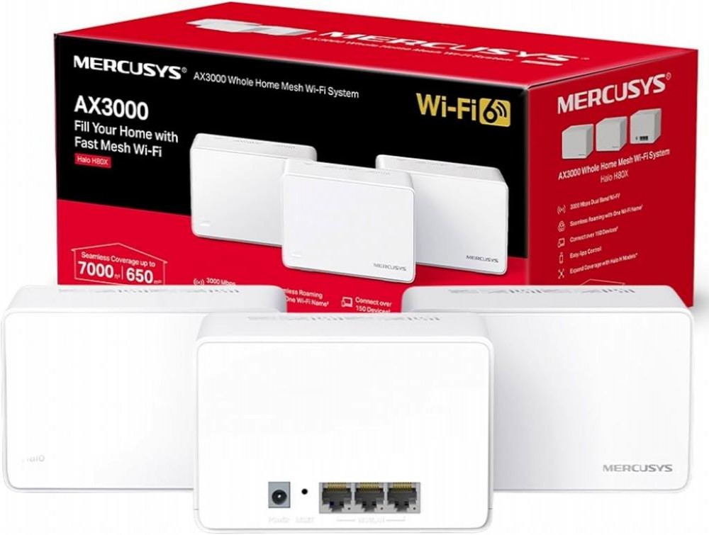 Roteador Mercusys Halo H80X (3-PACK) AX3000 Wifi6 Dual