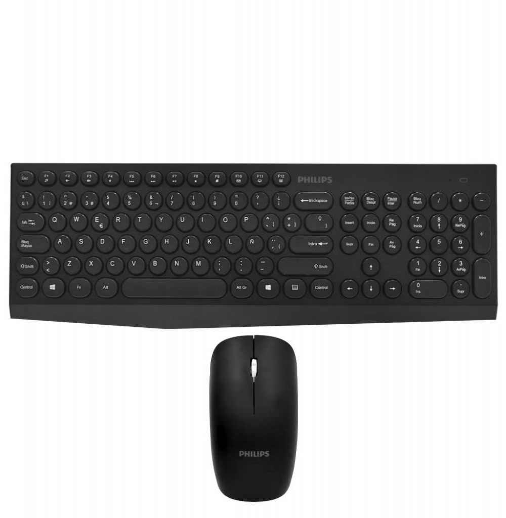 Teclado Usb Philips C323 C/Mouse S/Fio Espanhol Preto