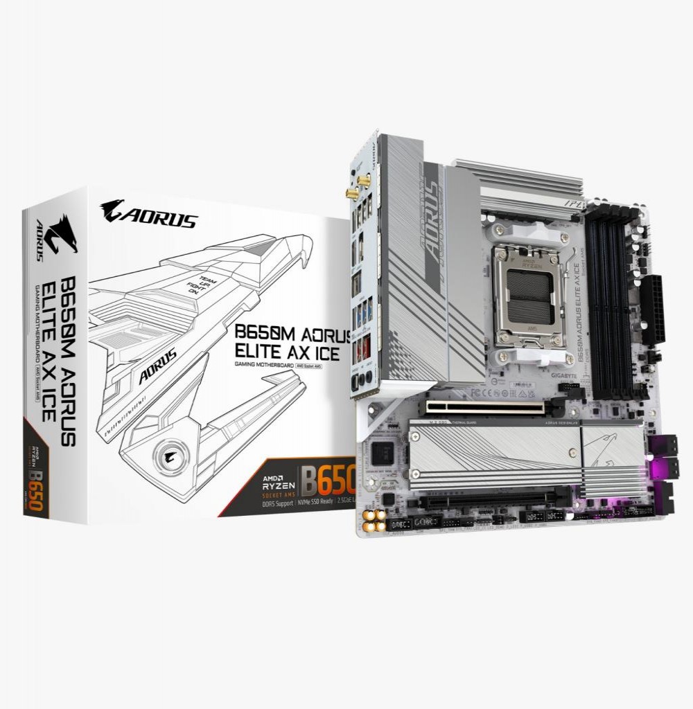 Placa Mãe Amd (AM5) Gigabyte B650M Aorus Elite AX ICE D5