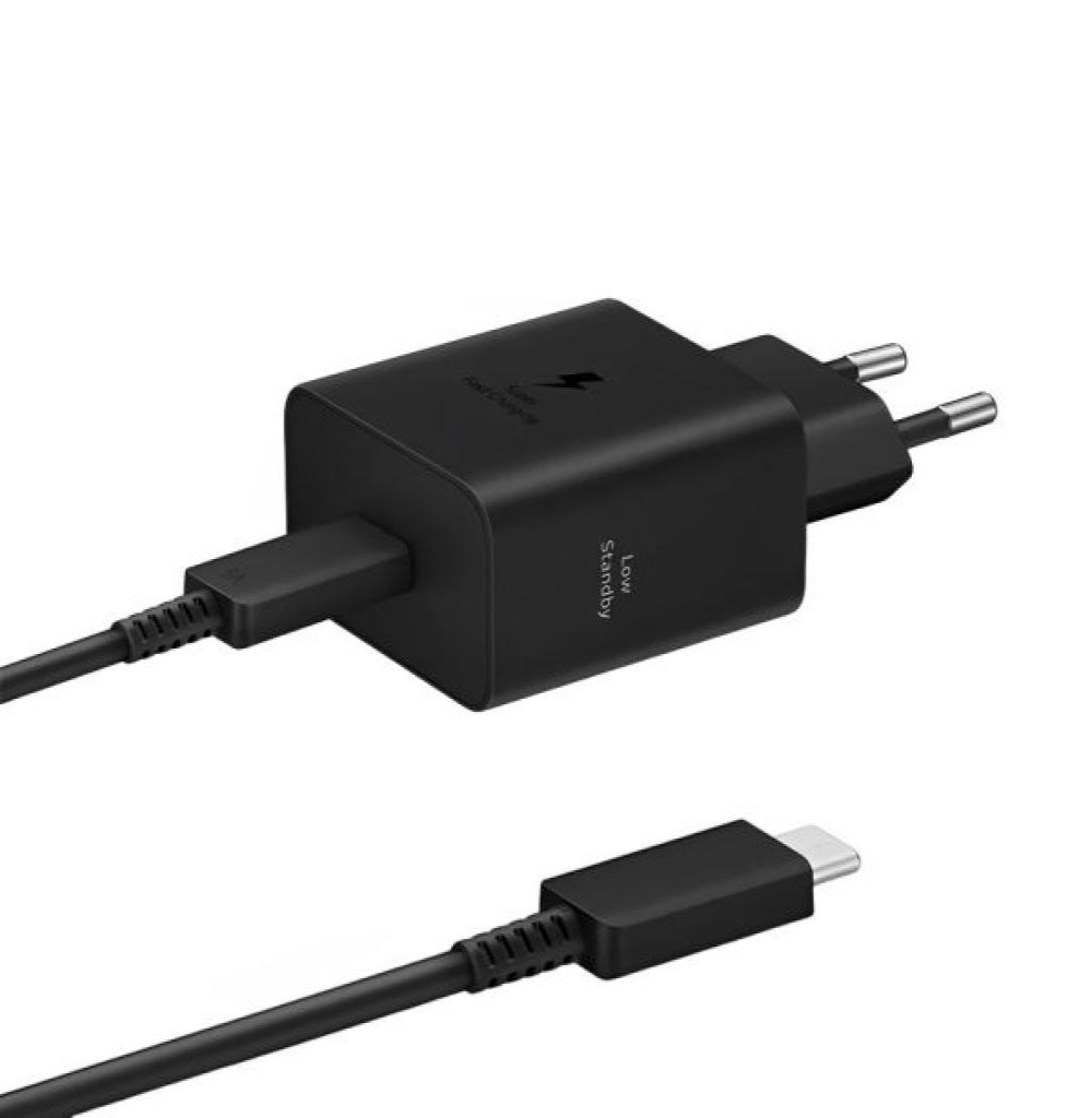 Carregador De Celular Samsung 45W USB-C EP-T4511XBEGWW Preto Com Cabo-C
