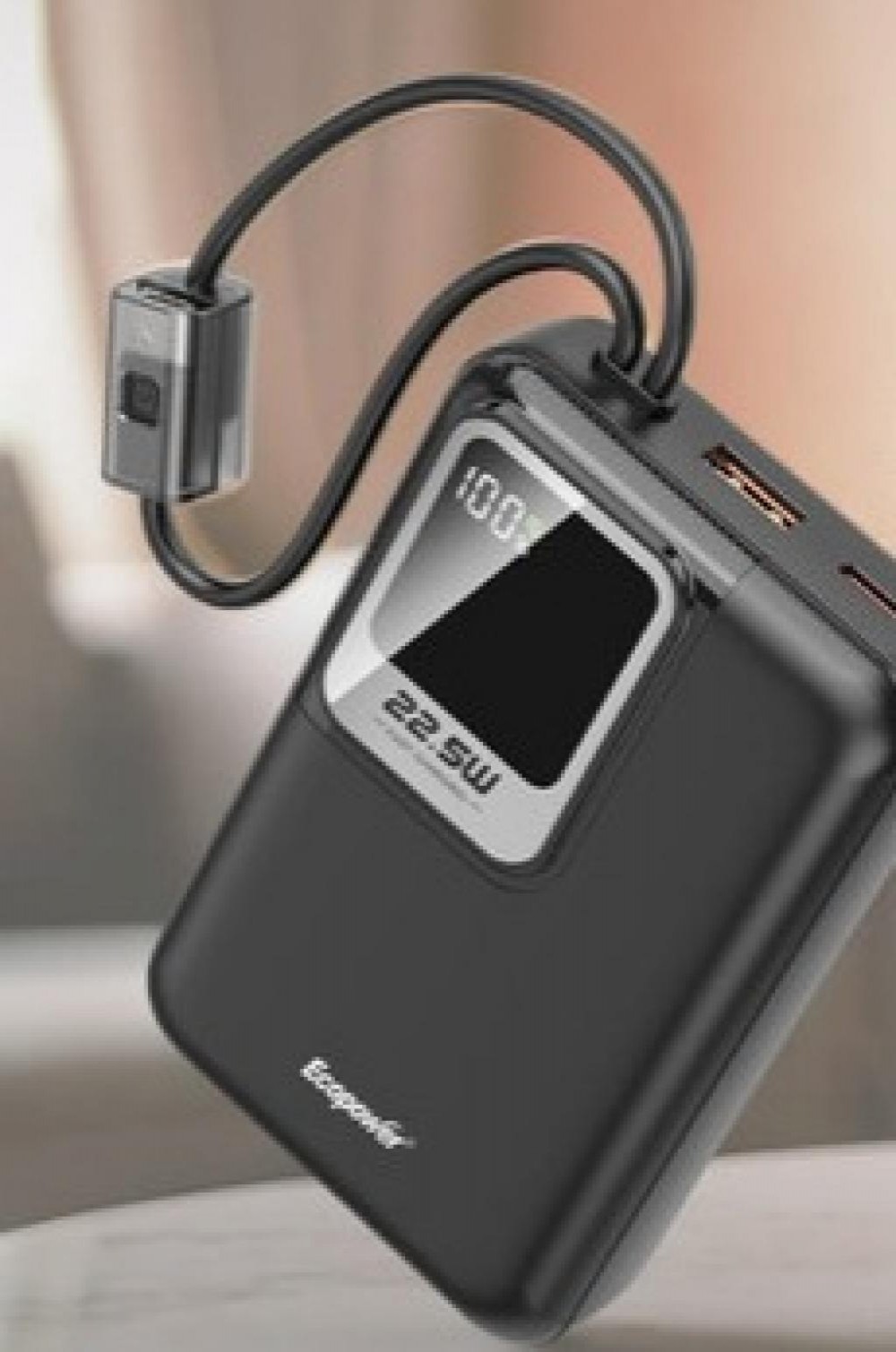 Carregador Portátil Ecopower 22000MAH EP-C885 C/Cabo PretoLight/Usb-C